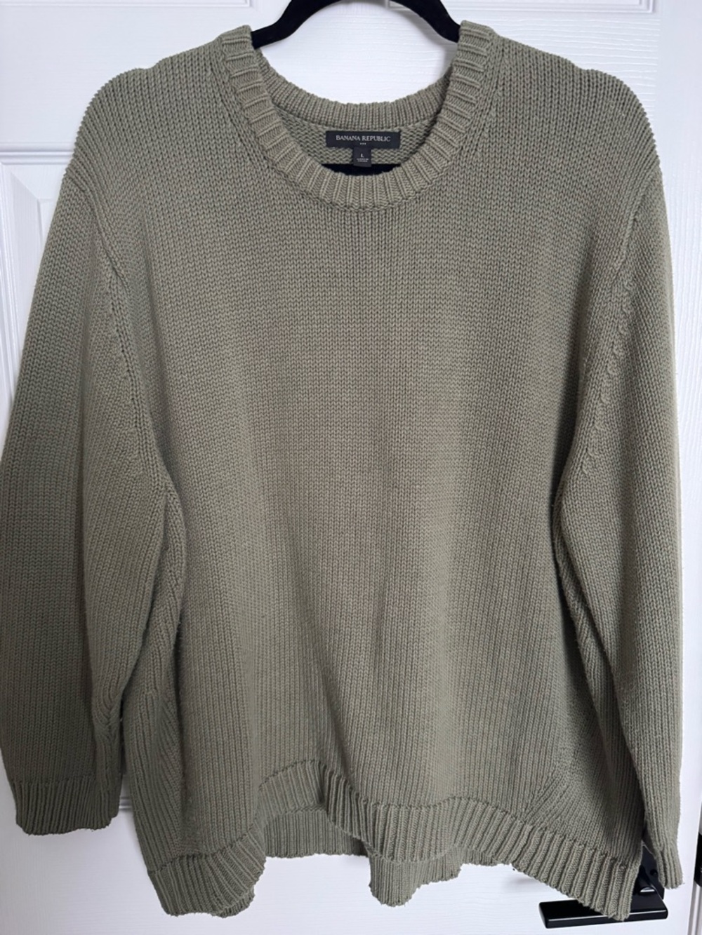 Banana Republic Women’s Olive-Green Crewneck Knit Sweater